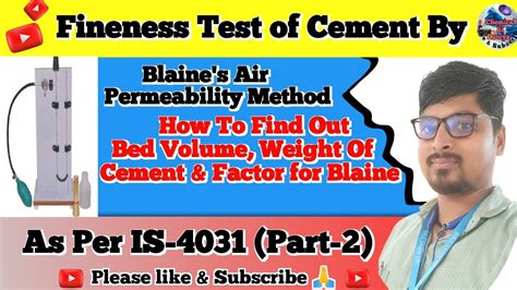 blaine's air permeability test|consistency test of cement pdf.